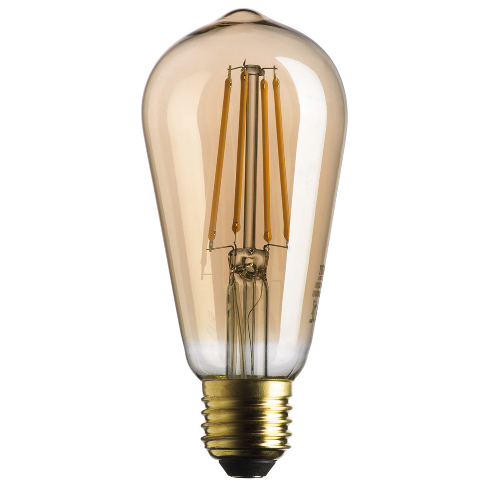 Lampadina led filamento ambra E27 7W 725LM 2500K 360° - Fan Europe I-LUXA-V- E27-ST64